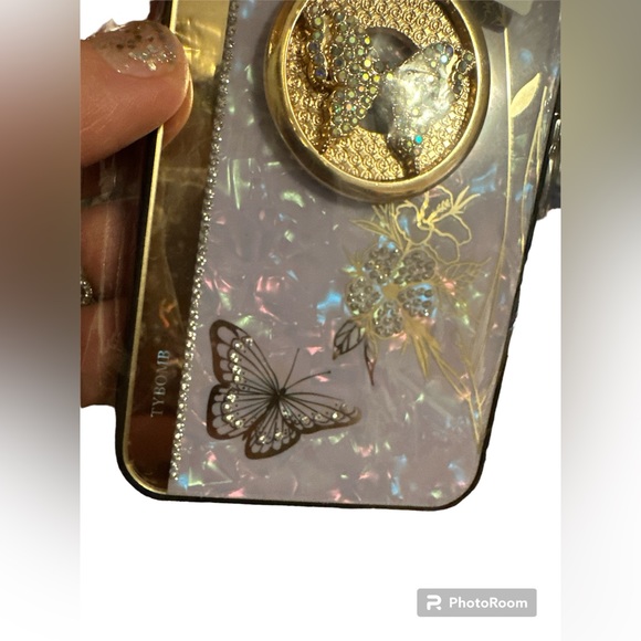 AmazFCCY Galaxy A54 5G Kickstand Case, Cute Bling Sparkle Rhinestones Butterfly - Picture 2 of 5